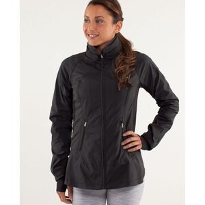 Lululemon Women's Run Make A Break Jacket Black Water Repellent Reflective 6